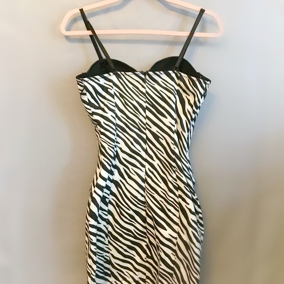 Adorable Zebra Print Dress By Envy Size M - Picture 4 of 4
